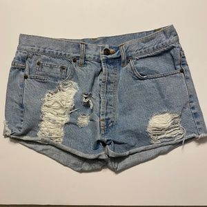 blue ripped Brandy Melville jean shorts, size 8